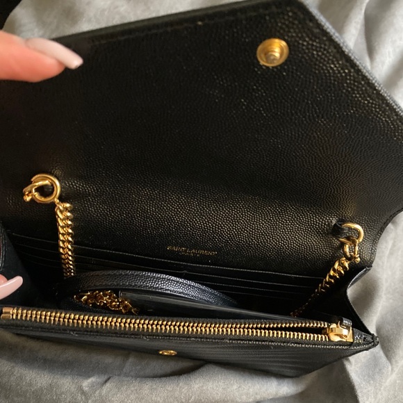 YSL black monogramme envelope chain wallet bag - Picture 2 of 7